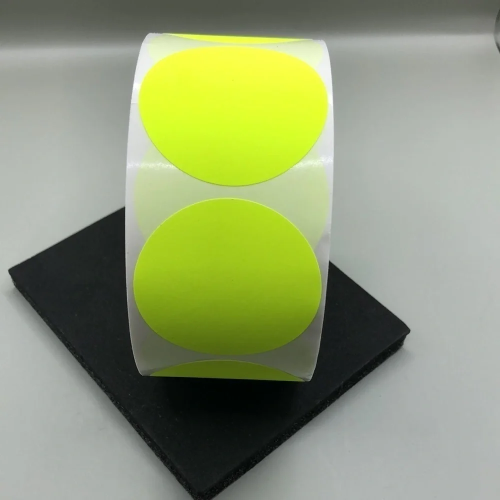 2 Inch Dot Yellow Color Code Labels, Round 500 Stickers Per Roll